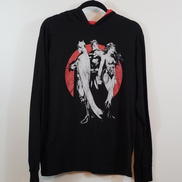 🛍 Justice league men's long sleeve hooded shirt - Picture 1 of 4